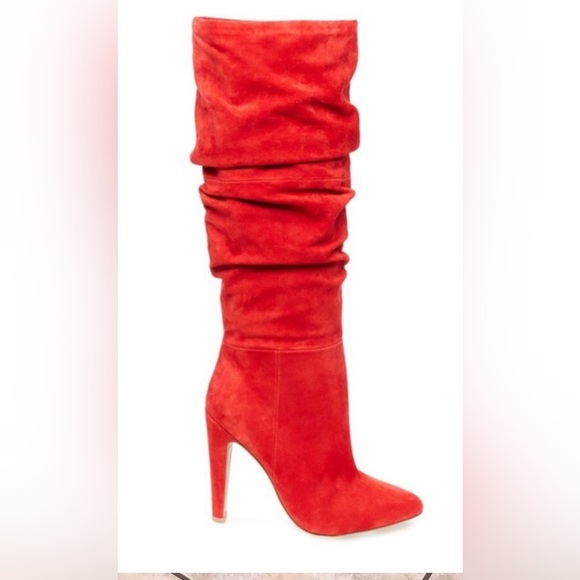Steve Madden Red Suede leather boots 5.5 - Picture 2 of 5